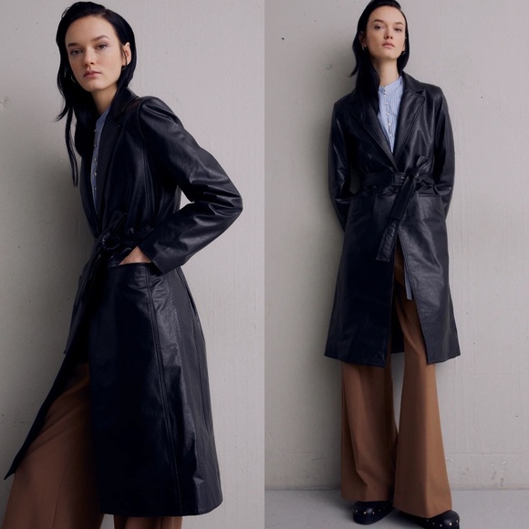 Maje Grenchir black leather trench coat FINAL PRICE NO OFFERS CONSIDERED - Picture 4 of 12